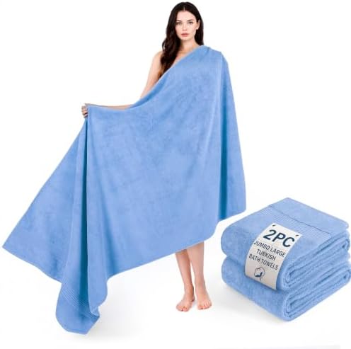Cotton Paradise 100% Cotton Hand Towels, 2 Piece 35x70 Hand Bath Towels, Sky Blue by UNITEDHOMETEXTILE
