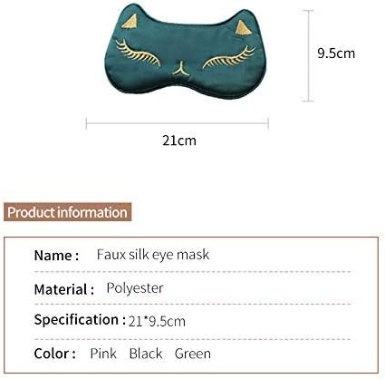 PERFECTSIGHT Sleep Eye Masks Silk Sleep Eye Cover Lightweight Adjustable Eyeshade Mask Satin Night Eyeshade Cover for Women Men Sleep Travel Nap (Cat-Yellow)