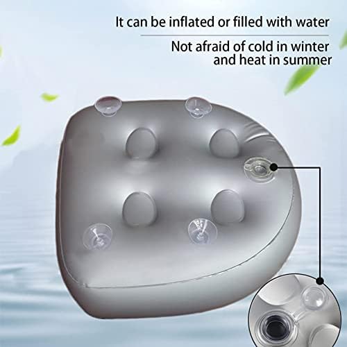 Inflatable Hot Tub Seat Booster with Suction Cups & Mesh Cover, Dual Use Inflatable Hot Tub Cushion Seat, Non Slip Blow Up Pillow Hot Tub Chairs Accessories for Adults Elderly Spa Bathtub - Image 4
