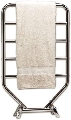 Warmrails Traditional Towel Warmer - Free-Standing or Wall Mounted Towel Warmer Rack for Drying Towels and Garments - 34-Inch Nickel Finish Frame with 4 Bars - Model RTS
