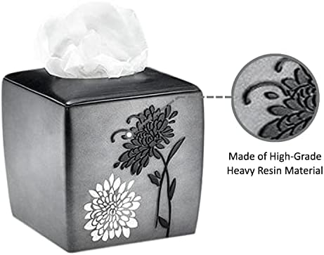 Zahari Home 2pc Erica Bathroom Decor Set Waste Basket for Bathroom & Tissue Cover Modern Classic Decor Stylish Unique Design Beautiful Grey Bathroom Accessories Set - Image 6