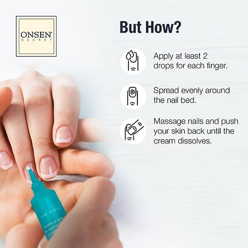 Onsen Secret Cuticle Conditioner Cream 30ml & Japanese Anti-Aging Firming Hand Lotion 135ml Bundle. Cuticle Oil Nail Care Serum Sooth, Repair & Strengthen Cuticles & Nails + Anti Aging Hand Cream - Image 4