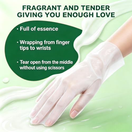 SULADEC Moisturizing Hand Mask with Shea Butter and Goat Milk, Hydrating Hand Masks for Dry Cracked Hands, Dry Skin Moisturizer for Soft and Smooth Touch Hands - Men Women - 5 Pairs - Image 2