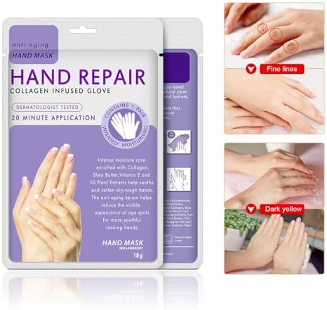 AIQIUSHA 4 Pack Hands Moisturizing Gloves, Hand Spa Mask Infused Collagen, Serum + Vitamins + Natural Plant Extracts for Dry, Cracked Hands, Moisturizer Hands Mask, Repair Rough Skin for Women&Men - Image 4