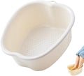 Ytterbium Foot Soaking Bath Basin, Large Massage Foot Soaking Tub, Plastic Home Spa Pedicure Bucket, Relaxation & Stress Relief, Suitable for Women & Men (White)