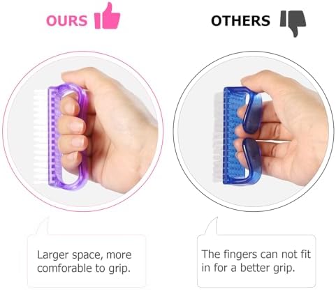 Larbois Handle Grip Nail Brush, Hand Fingernail Brush Cleaner Scrubbing Kit Pedicure for Toes and Nails Men Women (4 Pack) - Image 3