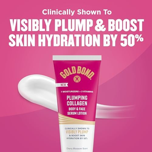 Gold Bond Plumping Collagen Body & Face Serum Lotion, Cherry Blossom Scent 8 Ounce (Pack of 24) - Image 3