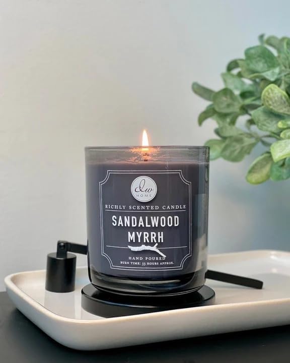 DW Home Sandalwood Myrrh Scented Candle for Home, 9 oz, Medium Single Wick Candle Jar, Up to 33H Burn Time, Luxury Scented Candle for Relaxation, Gifting, Home Decor