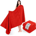 Cotton Paradise 100% Cotton Turkish Towel Set, Soft Absorbent Quick Dry, 2 Piece 35x70 Bath Sheet Set, Red by UNITEDHOMETEXTILE