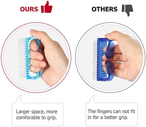 Larbois Handle Grip Nail Brush, Hand Fingernail Brush Cleaner Scrubbing Kit Pedicure for Toes and Nails Men Women (4 Pack) - Image 3
