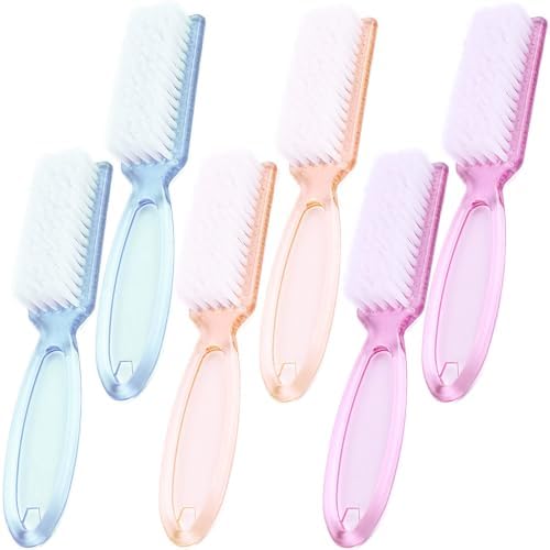 6 PCS Handle Grip Nail Brush,Hand Fingernail Cleaner Brush Manicure Tools Scrub Cleaning Brushes for Toes and Nails Cleaner (Multicolor) by MODENGKONGJIAN
