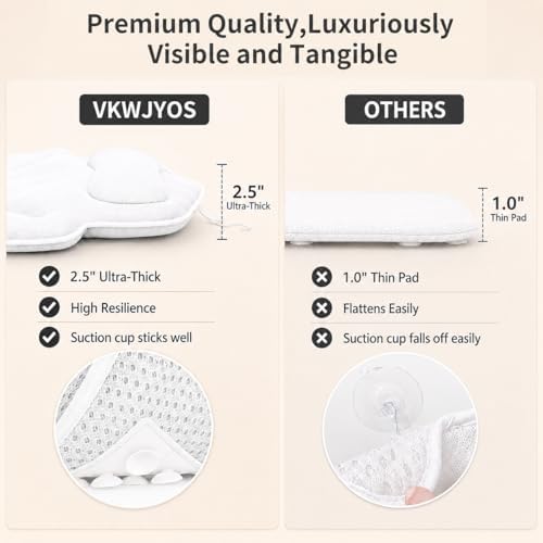 58"x18" Full Body Bath Pillow for Two, Luxury Bath Cushion for Tub - Image 4