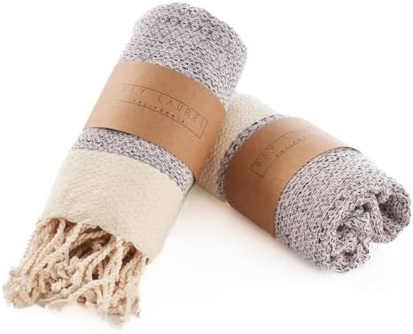 BAY LAUREL Turkish Hand Towel – Pack of 2 | Soft & Absorbent Decorative Towels for Bathroom, Hand, Face, Hair, Gym, Yoga, SPA, Kitchen & Tea | Boho Decor (Blush Pink, Diamond 15x26 Inches (Set of 2) by BayLaurel