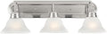 Design House Millbridge 3-Light Vanity Light, Satin Nickel Finish, Frosted Glass Shades, Dimmable, Bathroom Wall Fixture – Design House, 517383