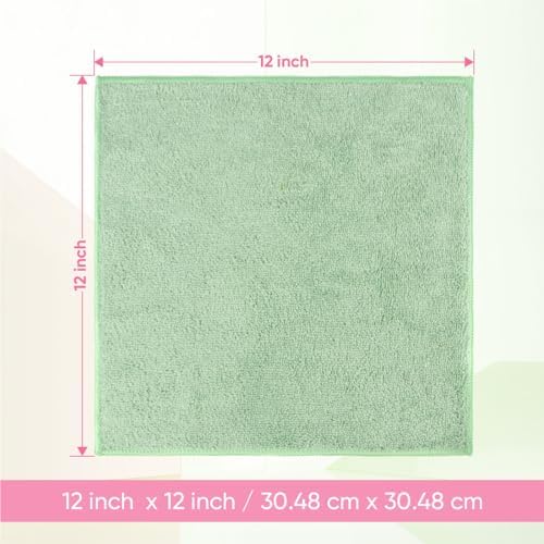 HOMEXCEL Washcloths 12PK, Ultra Soft&Highly Absorbent Face Towels, 12X12 in - Image 2