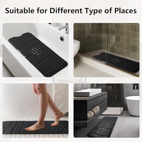 XLHOMO 26PC Bathroom Accessories Set - Gorgeous Black Bathroom Set, Bathroom Accessory Set, Black Shower Curtain Set with Bathtub Mats for Shower Tub - Image 3
