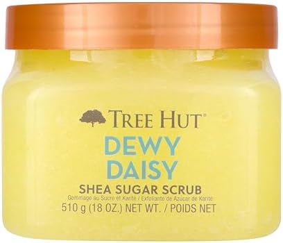 Tree Hut Dewy Daisy Body Scrub, Exfoliating Sugar Scrub, Vegan, 18 Ounce (Pack of 12) by TreeHut