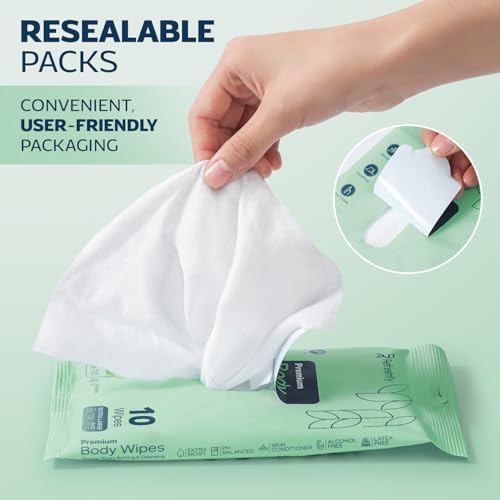 100 XL Shower Wipes Body Wipes for Adults Bathing No Rinse for Women & Men - Image 7