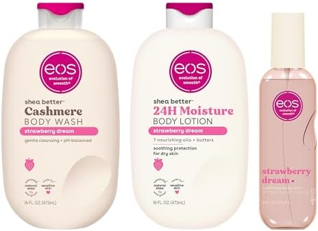 eos Essentials Bundle - Body Wash, Body Mist, Body Lotion - Strawberry Dream by eosproducts