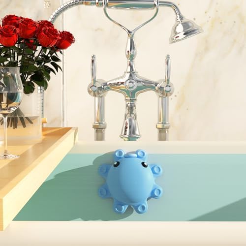 Bathtub Overflow Drain Cover - Silicone Bathroom Overflow Cover for Bath Tub, Bathroom Spa Accessories, Adds Inches of Water for Deeper Bath，Baby Blue - Image 5