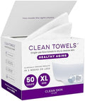 Reduces Fine Lines and Wrinkles in 6 weeks or Less, CLEAN SKIN CLUB Healthy Aging Clean Towels® XL, Disposable Face Towels, XL - 1 Pack (50 count) by CLEANSKINCLUB