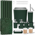 XLHOMO Bathroom Set- 25PC Green Bathroom Set with Shower Curtain and Rugs by BetterbathroomwithXLHOME
