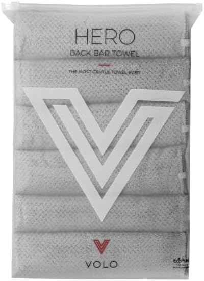 VOLO Back Bar Hair Towel, 6 Pack, Quick Dry Salon Towels for Hair Care, Hair Stylists, Spa, Home, Ultra Soft & Super Absorbent Nanoweave Hair Towel Wrap for Women, Small, 28" x 16" (Luna Gray)