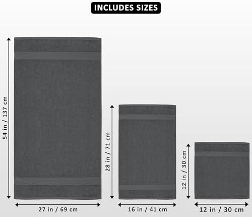 Utopia Towels 8 Piece Majestic Plush Luxury Towel Set, Cotton, Grey - Image 2