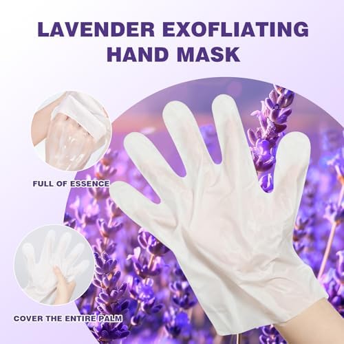 Mositurizing Hand Masks with Lavender, Hydrating Hand Glove for Dry Cracked Hands,Hand Mask Gloves for Soft and Smooth Touch Hands（3Pack） - Image 5
