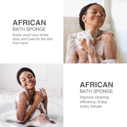 UJFQBH 2 Pieces African Bath Sponge African Net Long Net Bath Sponge Exfoliating Shower Body Scrubber Back Scrubber Skin Smoother,Great for Daily Use (Red) - Image 6