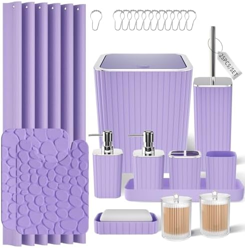 XLHOMO Bathroom Accessory Set - Bathroom Sets with Shower Curtain and Rugs by BetterbathroomwithXLHOME