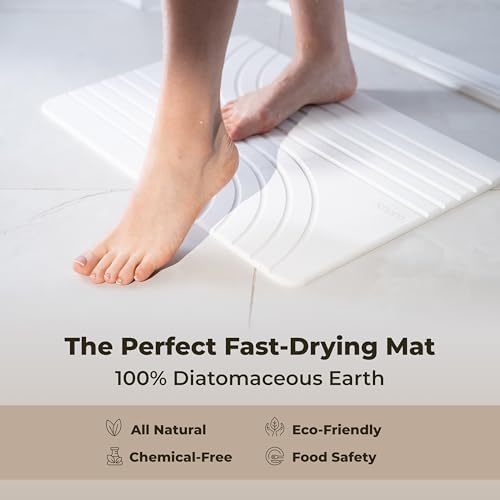 TOSORO - Stone Bath Mat Diatomaceous Earth Shower Mat Non-Slip Super Absorbent Diatomite Stone Bath Mats for Bathroom Floor Quick Drying Natural Easy to Clean (23.5 x 15) - Sandstone - Image 4