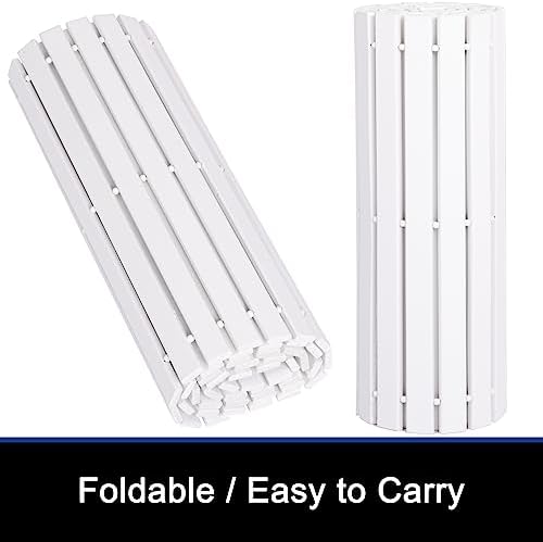 Bath Mat Bathroom Runner Long Large Rugs Floor Wood Shower Bathtub Waterproof Non Slip Accessories 16x48 Inch Easy to Clean, White, 1 pc - Image 4