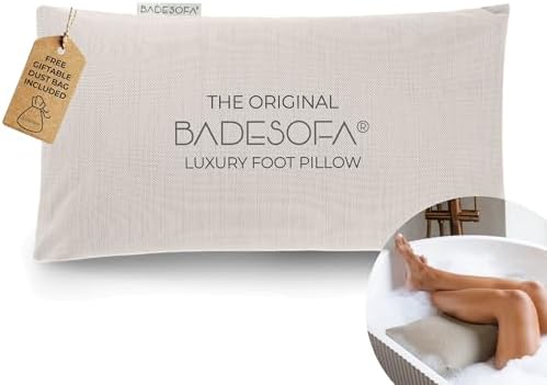 BADESOFA® Luxury Bathtub Pillow for Feet in Ivory Pearl, Quick-Drying by BADESOFA