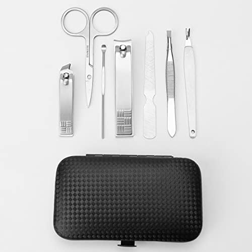 Manicure Set Nail Clippers Pedicure Kit,7 In 1 Pieces Stainless Steel Manicure Kit,Easter Basket Stuffers,Personal Care Manicure Pedicure Set,Nail Care Tools Luxurious Travel Case Sliver - Image 2
