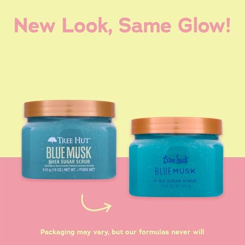 Tree Hut Blue Musk Shea Sugar Scrub, Exfoliating, Hydrating & Moisturizing Body Scrub with Shea Butter & Nourishing Essential Oils, Smooth & Soften Skin, 18 oz (Pack of 2) - Image 2