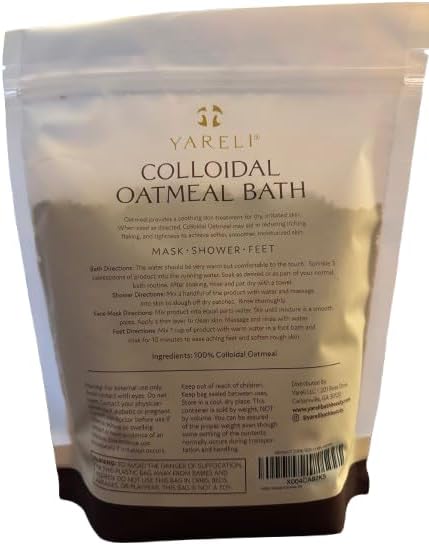 YARELI Colloidal Oatmeal, 2lb (32oz), Bath Powder for Dry Skin, for Adults, Baby and Kids