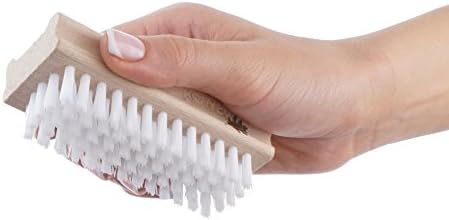 Konex Non-Slip Wooden Two-sided Hand and Nail Brush. Fingernail Brush for Nail Cleaning and Scrubbing. Heavy duty Stiff Nail Brush for Travel. Mechanic hand scrub brush with molded grip. (Pack of 2) - Image 4
