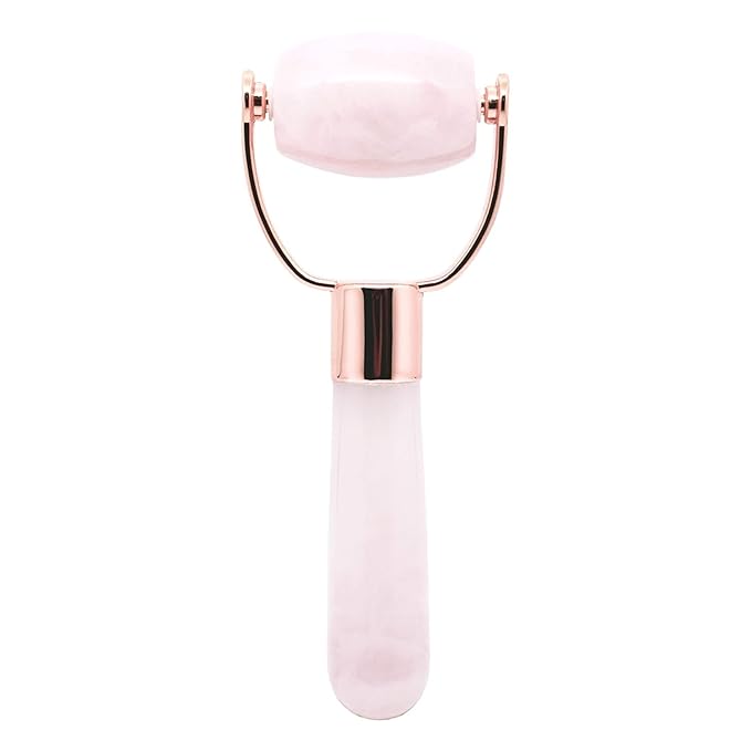 Jenny Patinkin Luxury Face Roller for Women Petite, Jade Roller for Face, Face Sculpting Tool for Radiant Skin, Facial Roller for Skincare & Relaxation Rose Quartz Gemstones, Puffiness Relief