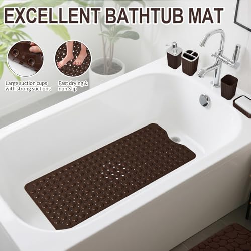 XLHOMO 26PC Bathroom Accessories Set - Gorgeous Brown Bathroom Set, Bathroom Accessory Set, Shower Curtain Set with Bathtub Mats for Shower Tub, Trash Can & Soap Dispenser - Image 2