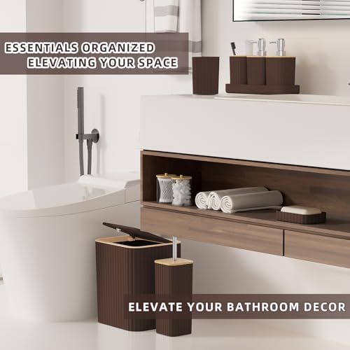 XLHOMO Bathroom Set - Elegant Brown Bathroom Set, Bathroom Accessories Set - Image 7