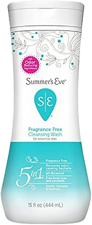 Summer's Eve Fragrance Free All-Over Feminine Wash, Gentle pH-Balanced Body Wash for Women, Removes Vaginal Odor, 15 Fl Oz (Pack of 2)