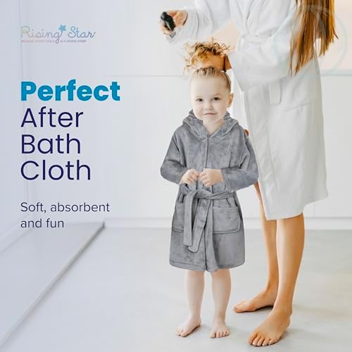 Rising Star Baby Toddler Robe Or Kids Robe for Girls and Boys - Kids & Baby Bath Robe Spa Set with Washcloth or Slippers - Image 3