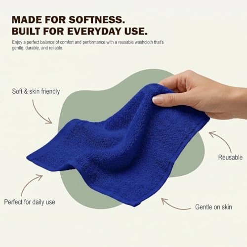 Utopia Towels 24 Pack Washcloths, 12x12 in, 100% Cotton, Royal Blue - Image 4
