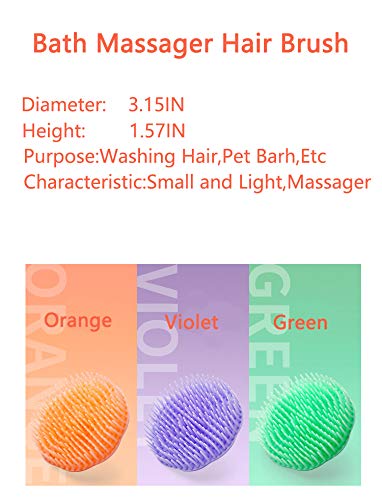 Aroveea Hair Scalp Brush Dandruff Cleaning Brush Shower Scalp Shampoo Brush Scalp Massager Pack of 4 (Orange and Violet)