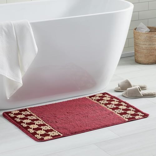 Zahari Home Elegant Rose Classic Bathroom Rug Modern Bath Rug Luxury Contemporary Decor Beautiful Shower Mat Unique Design Stylish Bathroom Runner Rug Bath Shower Tub Décor - Image 6