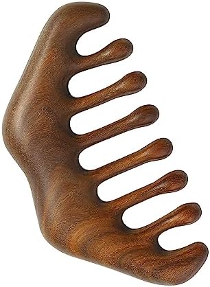 OULIGET Massage Wooden Comb,Wood Wide Tooth Hair Comb, Scraping Scalp Massage,Handheld No Static Head Tool,1 Pieces.