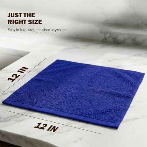 Utopia Towels 24 Pack Washcloths, 12x12 in, 100% Cotton, Royal Blue - Image 6