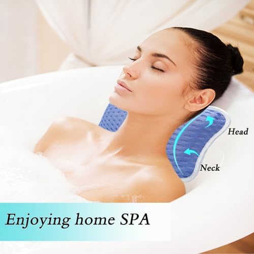 Bath Pillows for tub,Home Spa Pillows for Bathtub, Hot Tub,Head and Neck Support with 2 Strong Suction Cups,New Purple - Image 2