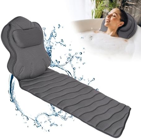 Extra Thick Full Body Bath Pillows for Bathtub- Luxury Bath Cushion for Head, Neck and Back Support, Soft Bath Pillow for Tub, Comfort Relaxation Spa Gifts Bathtub Accessories for Women by IdleHippo